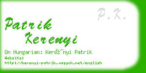 patrik kerenyi business card